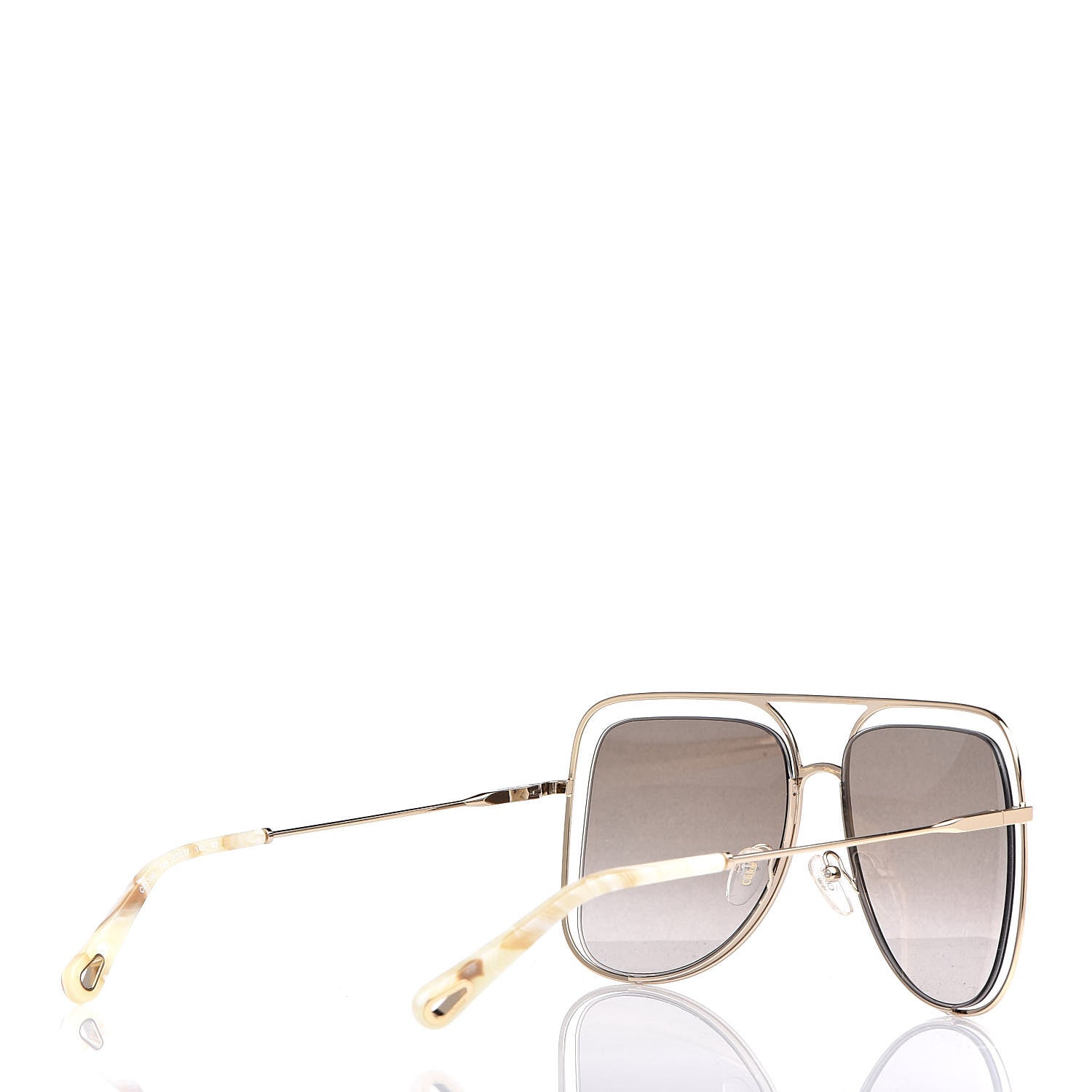 Chloe Poppy Aviator Sunglasses CE 130S Gold Havana 4 of 7