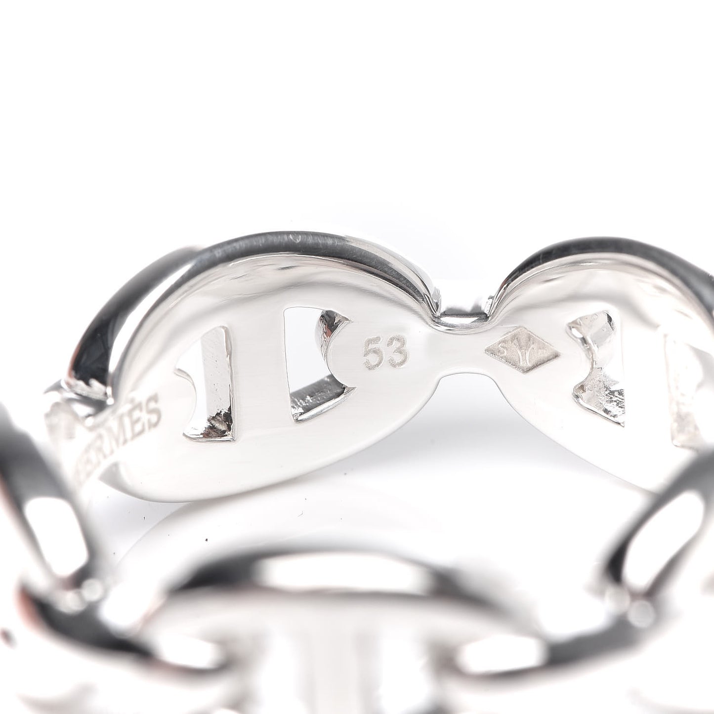Sterling Silver PM Chaine d'Ancre Enchainee Band Ring 53 6.25