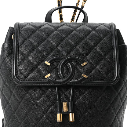 Chanel Caviar Quilted Filigree Backpack Black 7 of 9