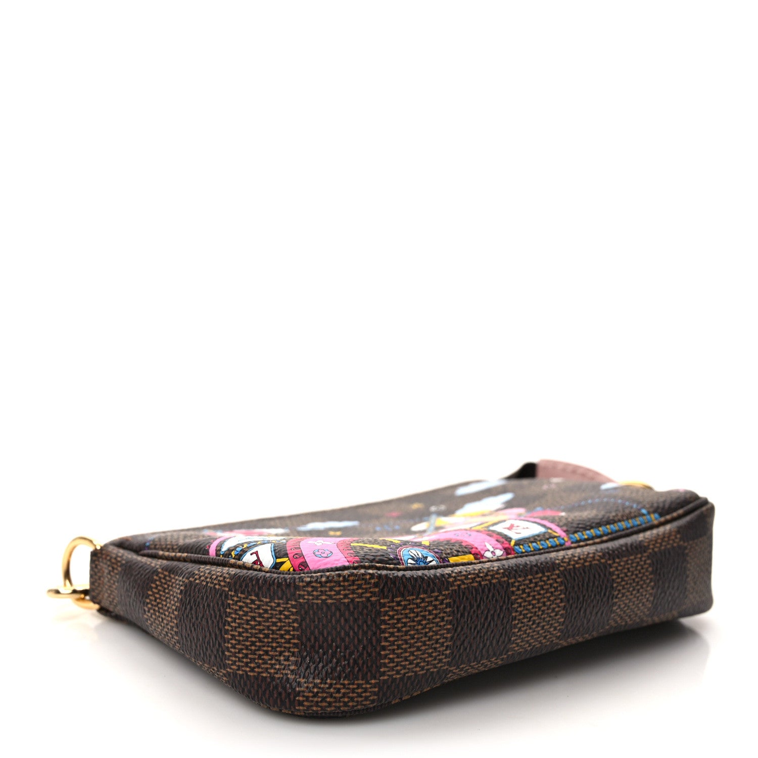 Louis Vuitton Damier Ebene 2020 Christmas Animation Big Wheel Mini Pochette Accessories Rose Ballerine 3 of 7