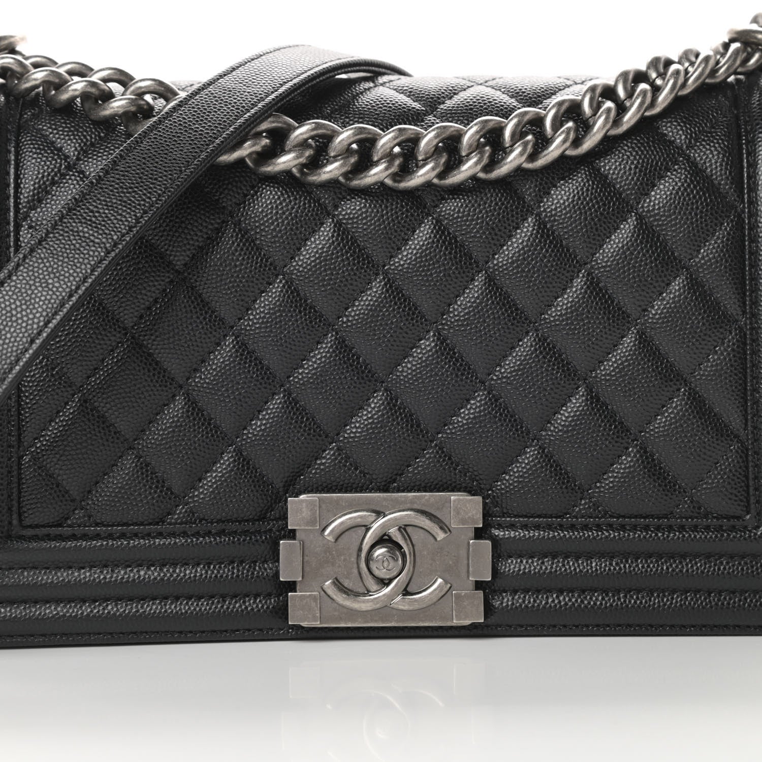 Chanel Caviar Quilted Medium Boy Flap Black 8 of 12