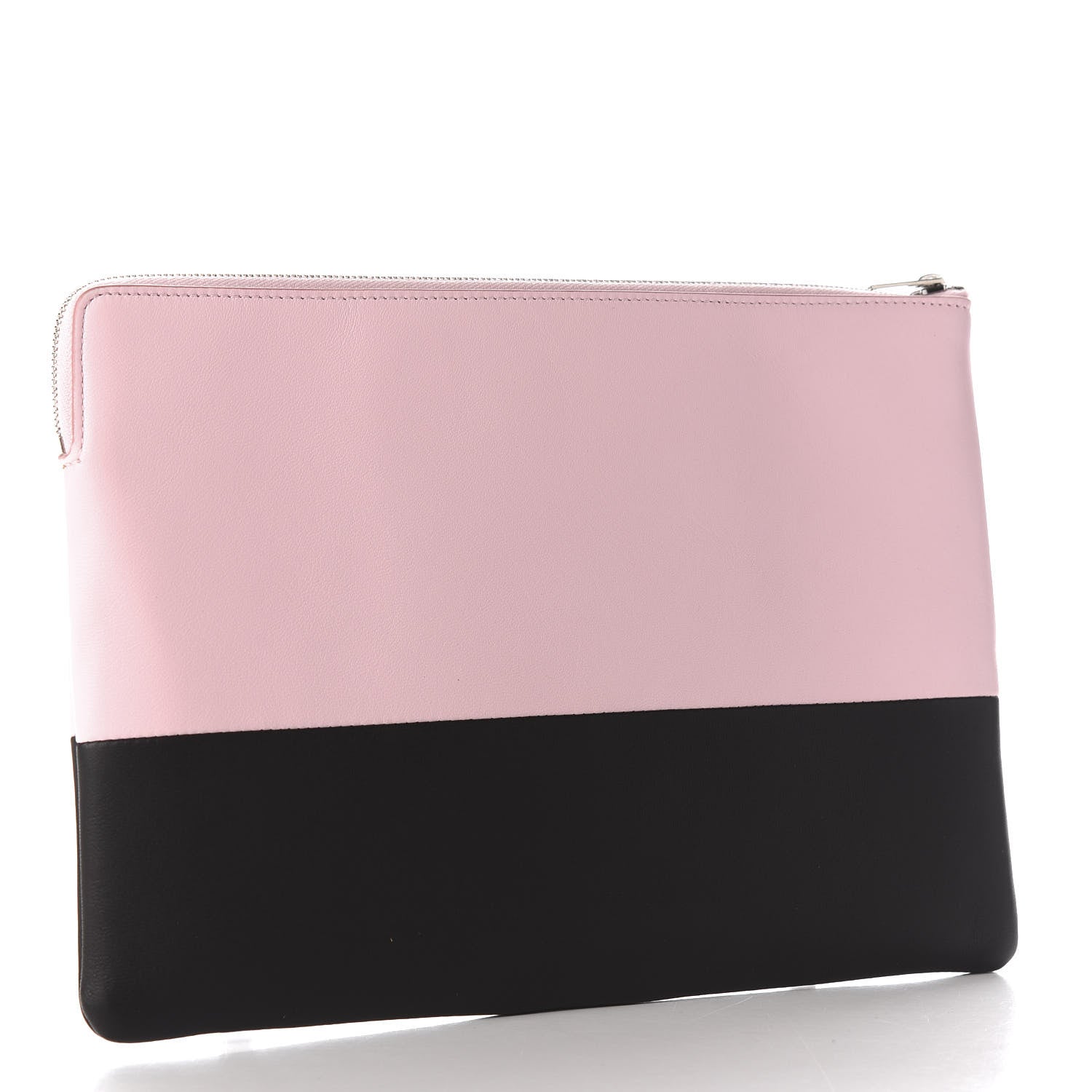 Celine Lambskin Bi-Color Solo Clutch Pouch Pale Pink Espresso 3 of 18