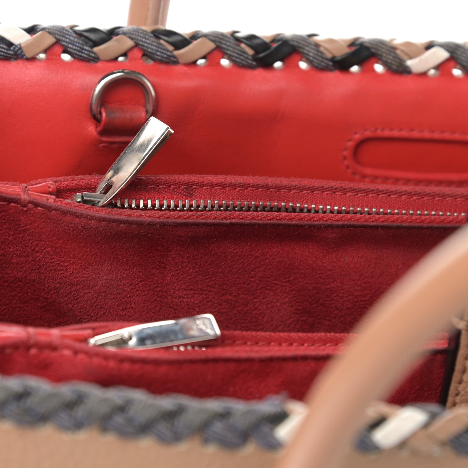 Christian Louboutin Calfskin Mexinodo Beaded Studded Triple Gusset Large Paloma Beige Blue 8 of 26