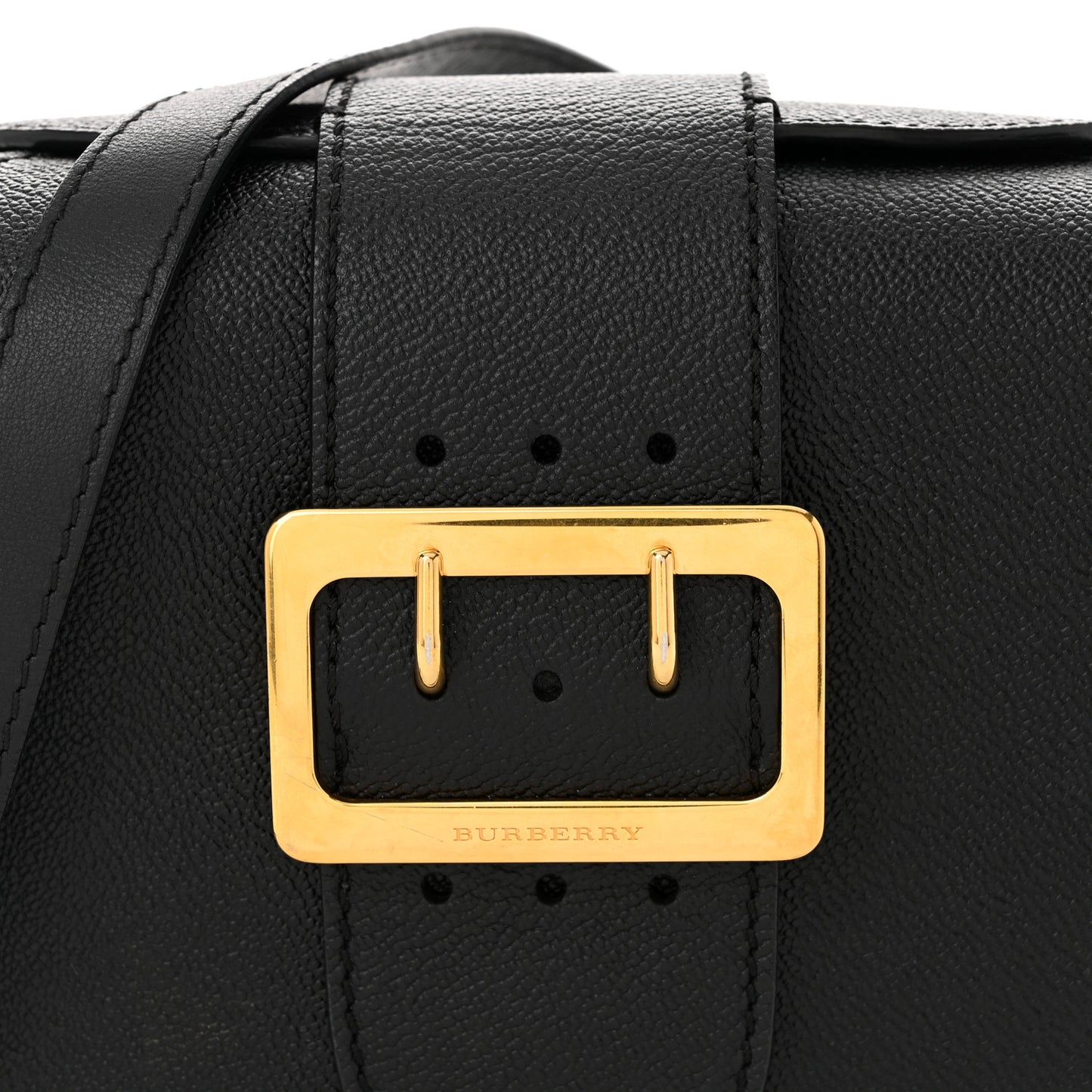 Soft Grain Calfskin Small Buckle Zip Bag Black