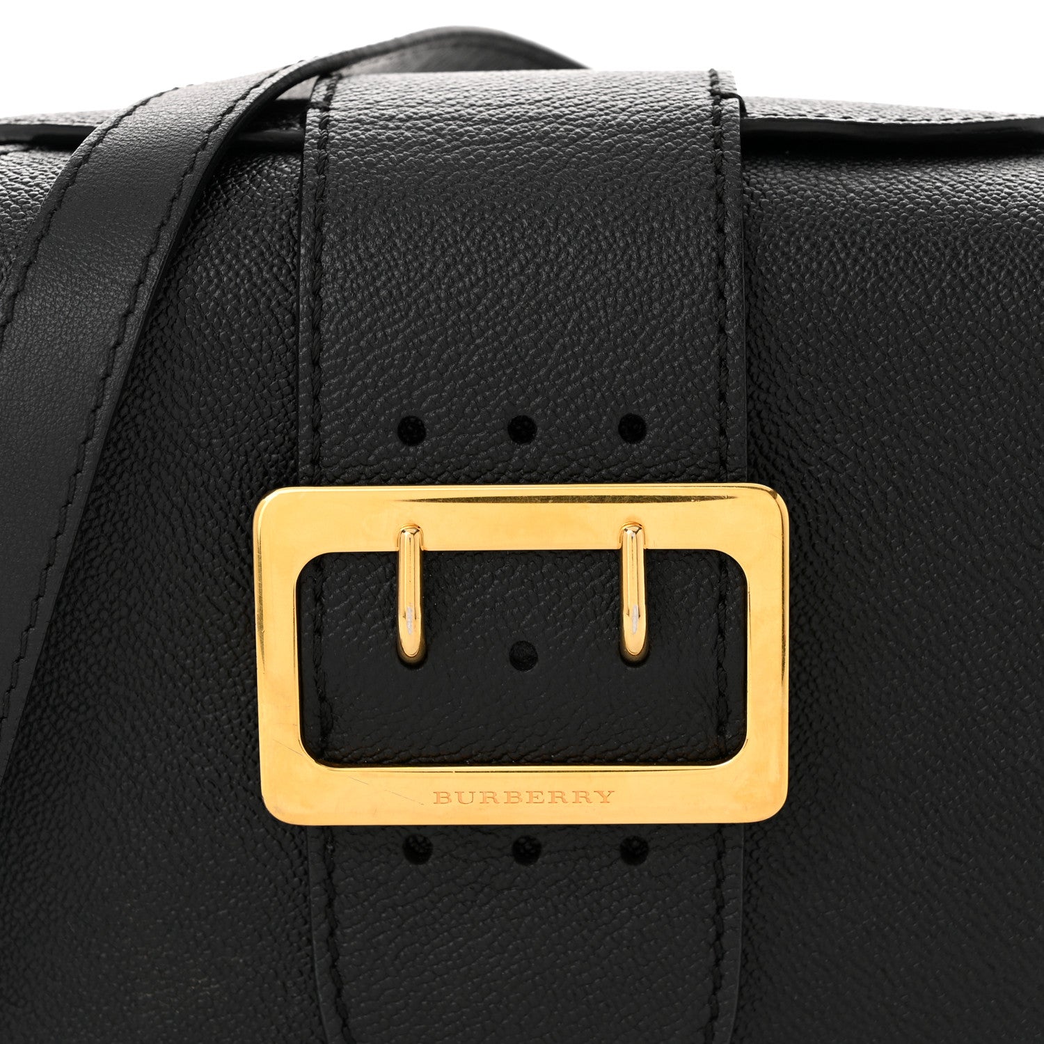 Burberry Soft Grain Calfskin Small Buckle Zip Bag Black 9 of 14