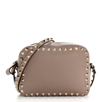 Valentino Garavani Pebbled Calfskin Rockstud Camera Crossbody Bag Poudre 1 of 12