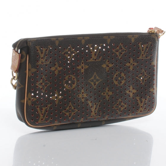 Louis Vuitton Monogram Perforated Pochette Accessories Bag Orange 3 of 7