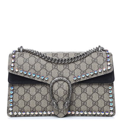 Gucci GG Supreme Monogram Crystal Small Dionysus Shoulder Bag Black 1 of 10