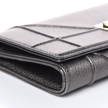 Christian Dior Metallic Grained Calfskin Diorama Croisiere Chain Wallet Gunmetal Grey 8 of 10