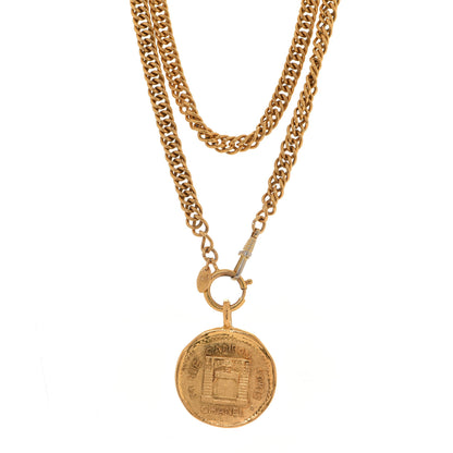 Chanel Chain CC Medallion Necklace Gold 1 of 6