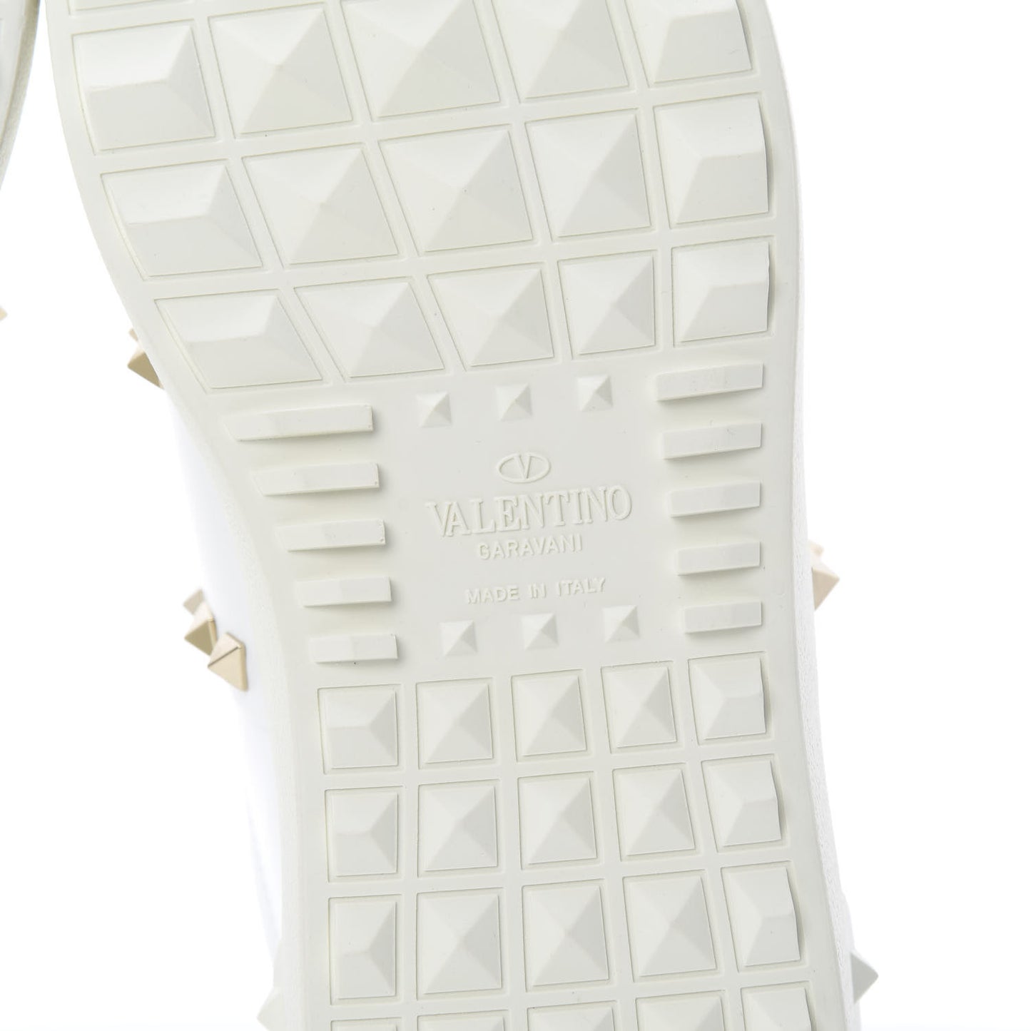 Calfskin Mens Rockstud Untitled Open Sneakers 43 White