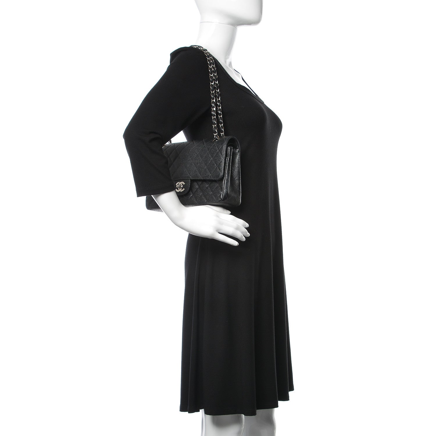 Chanel Caviar Quilted Medium Double Flap Black 2 of 13