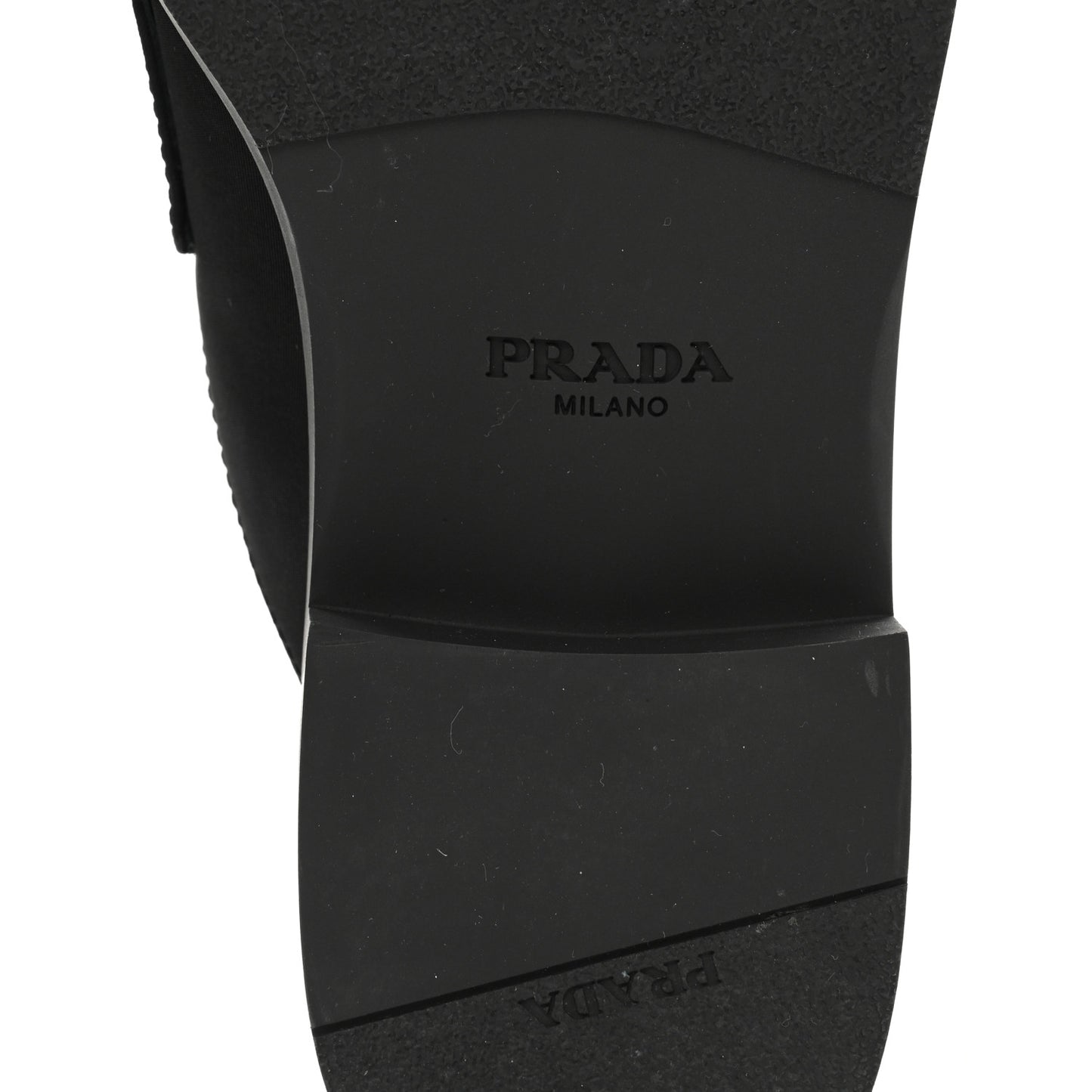 Re-Nylon Gabardine Metal Triangle Logo 40mm Loafer Mules 39.5 Black