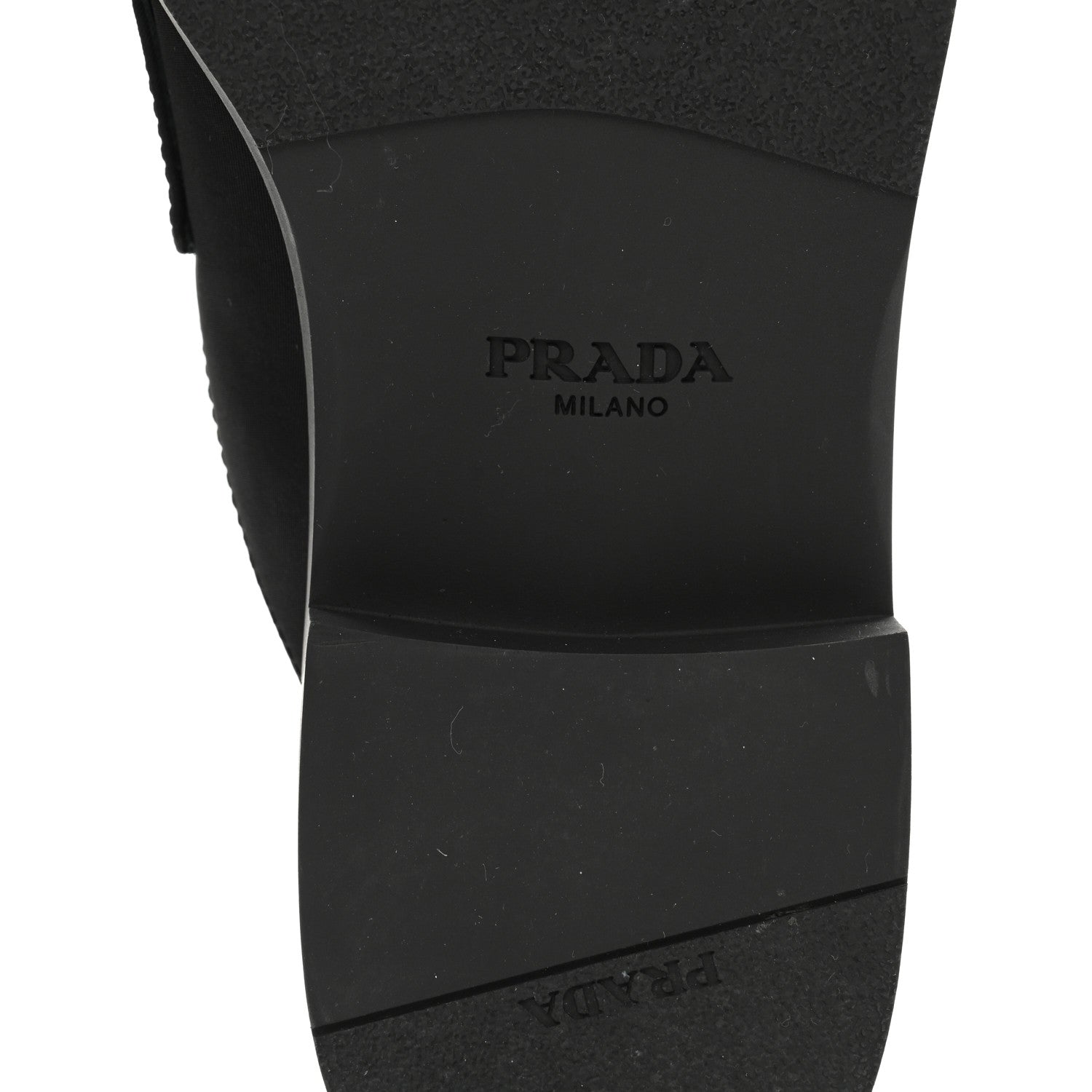 Prada Re-Nylon Gabardine Metal Triangle Logo 40mm Loafer Mules 39.5 Black 6 of 13