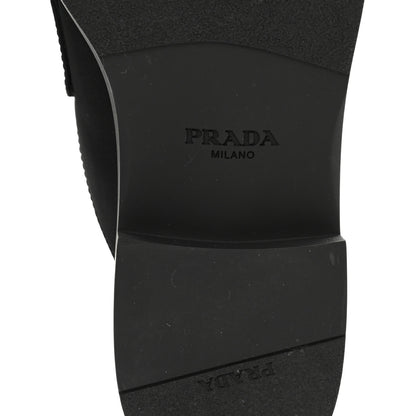 Prada Re-Nylon Gabardine Metal Triangle Logo 40mm Loafer Mules 39.5 Black 6 of 13