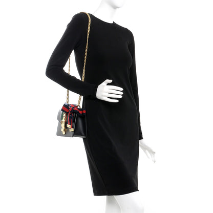 Gucci Calfskin Mini Sylvie Chain Shoulder Bag Black 2 of 8