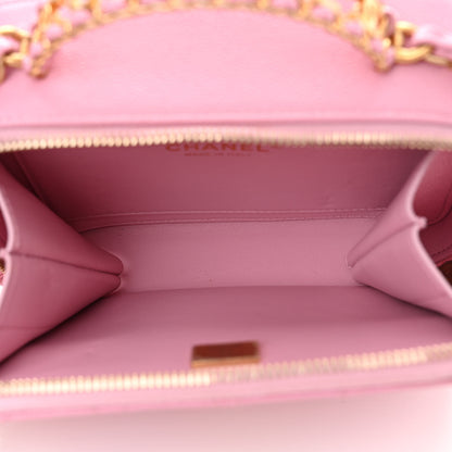 Chanel Caviar Quilted Pick Me Up Mini Vanity Case Pink 5 of 13