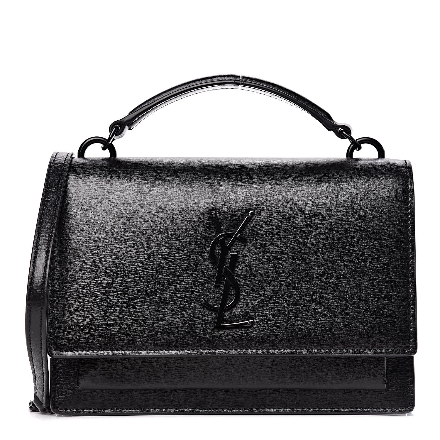 Saint Laurent Calfskin Monogram Sunset Chain Wallet Black 1 of 8