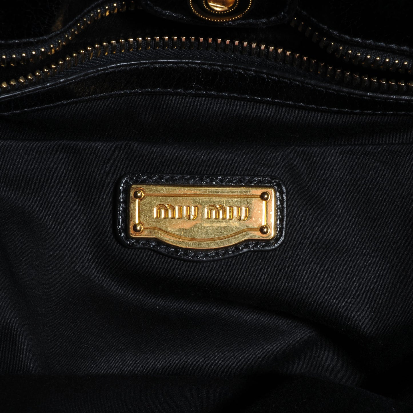 Vitello Lux Leather Gathered Tote Black