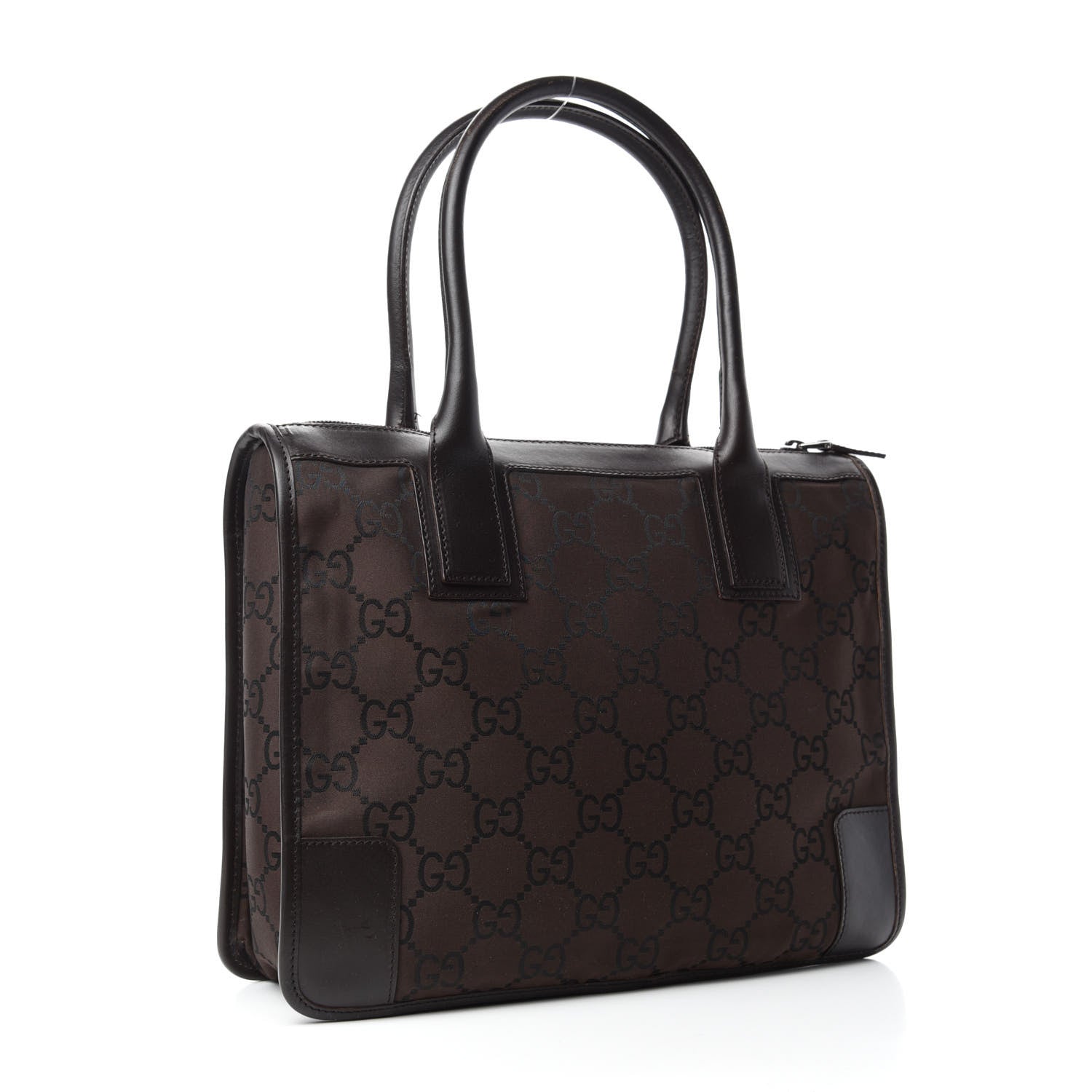 Gucci Nylon Monogram Tote Bag Brown 3 of 10