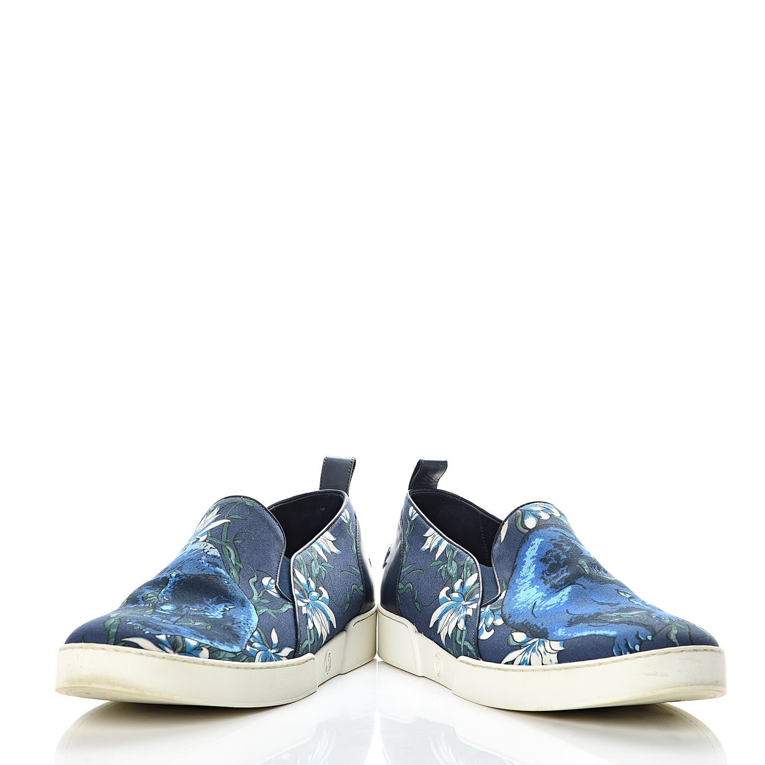 Louis Vuitton Canvas Printed Match-Up Slip On Sneakers 12 Blue 6 of 12