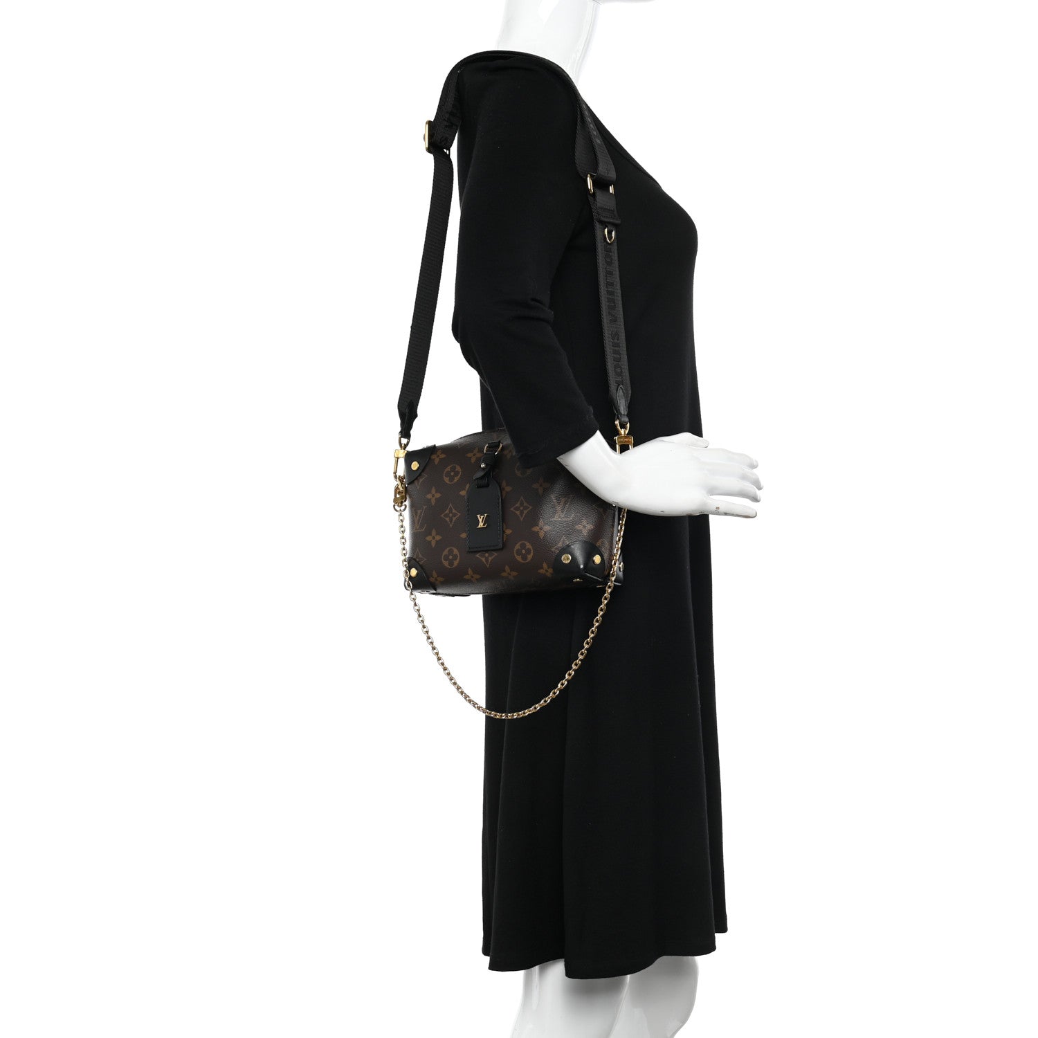 Louis Vuitton Monogram Petite Malle Souple Black 2 of 10