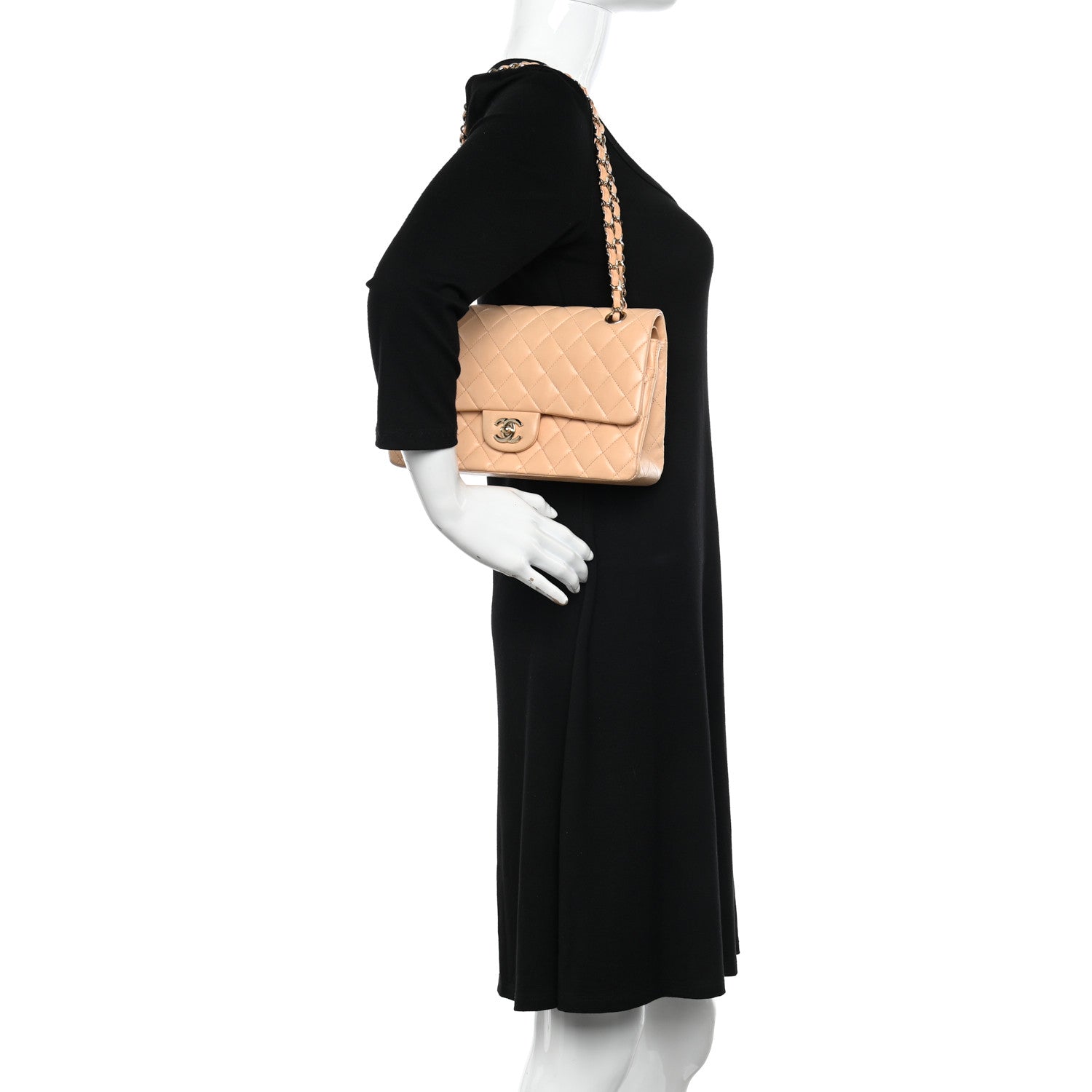 Chanel Lambskin Quilted Medium Double Flap Light Orange 2 of 13