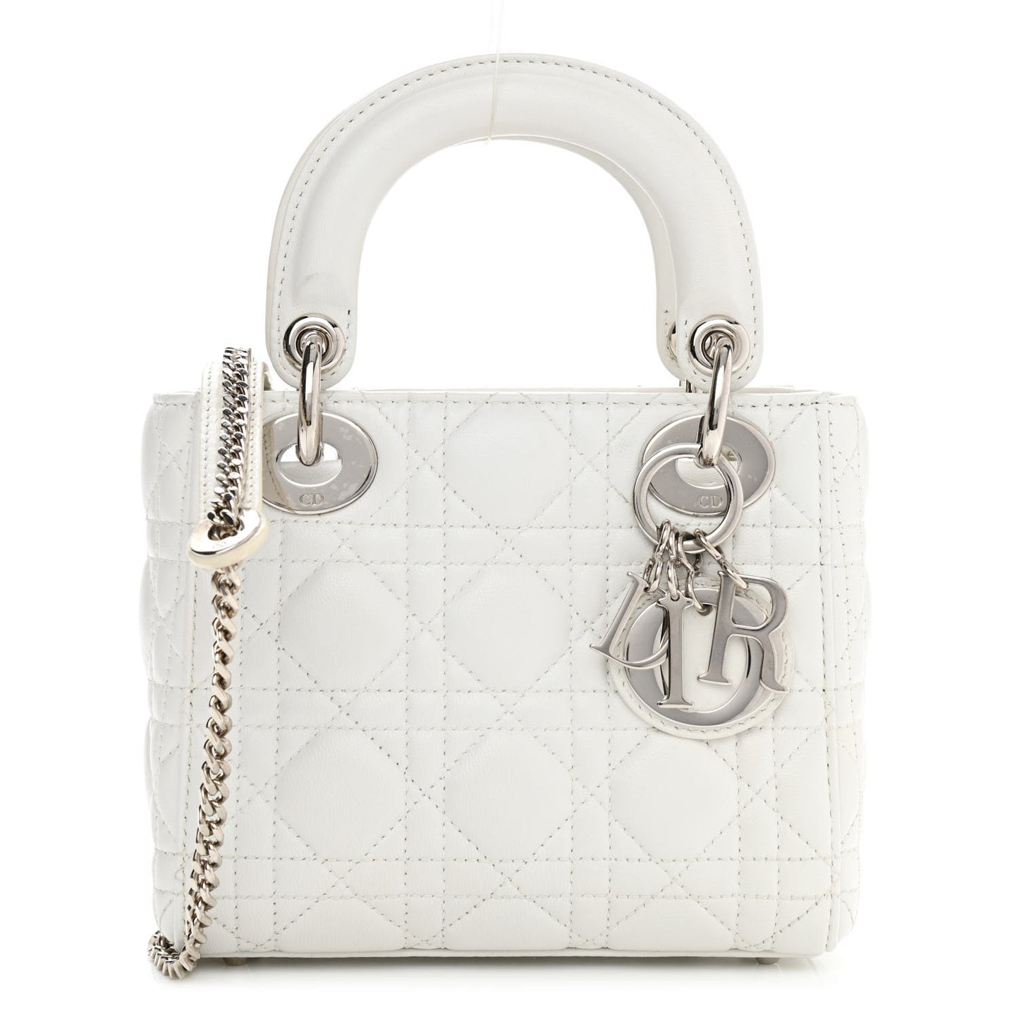 Lambskin Cannage Mini Lady Dior White