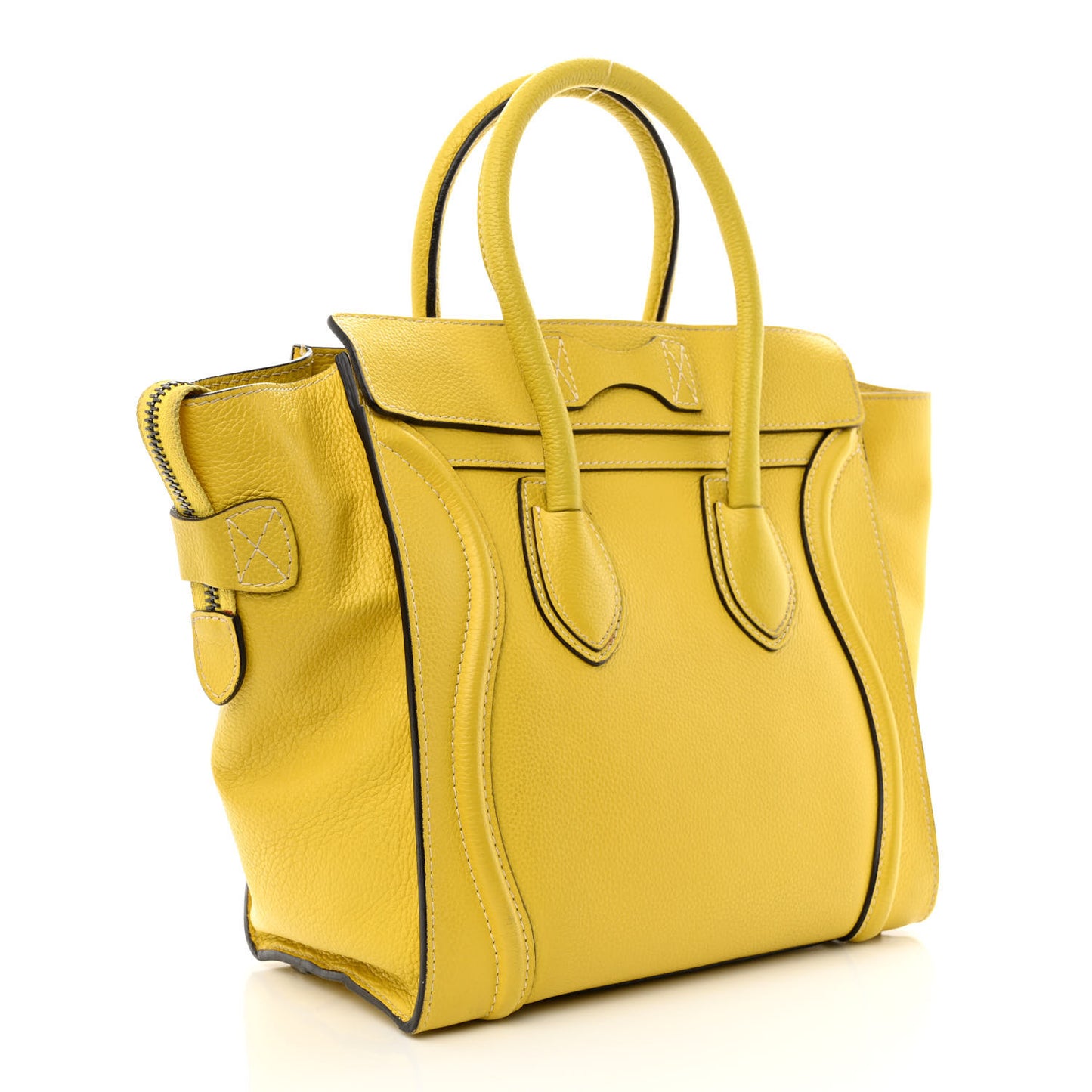 Drummed Calfskin Micro Luggage Citron