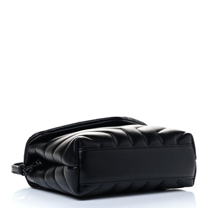 Saint Laurent Calfskin Y Quilted Monogram Toy Loulou Crossbody Bag Black 3 of 4