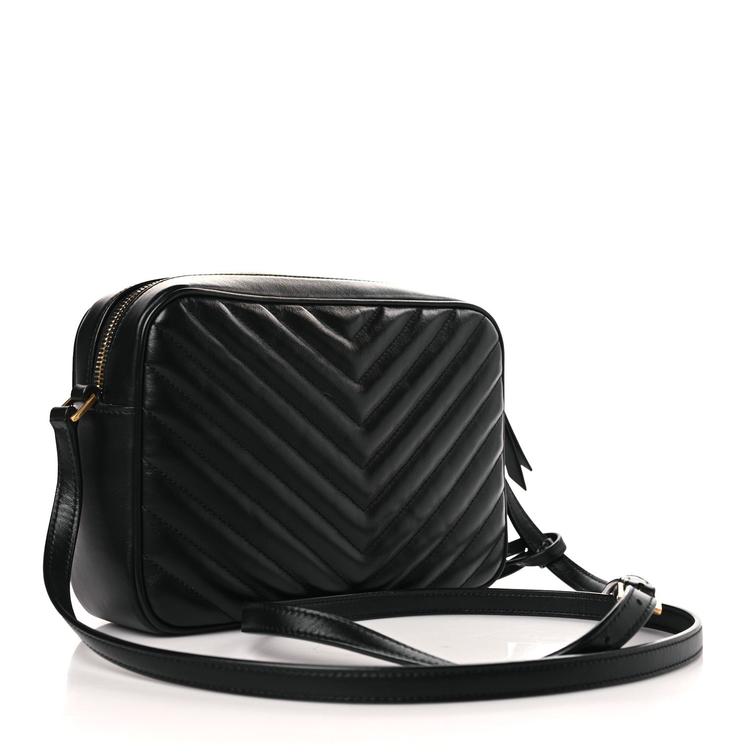 Saint Laurent Calfskin Matelasse Monogram Lou Camera Bag Black 3 of 9