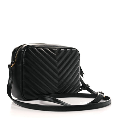 Saint Laurent Calfskin Matelasse Monogram Lou Camera Bag Black 3 of 9