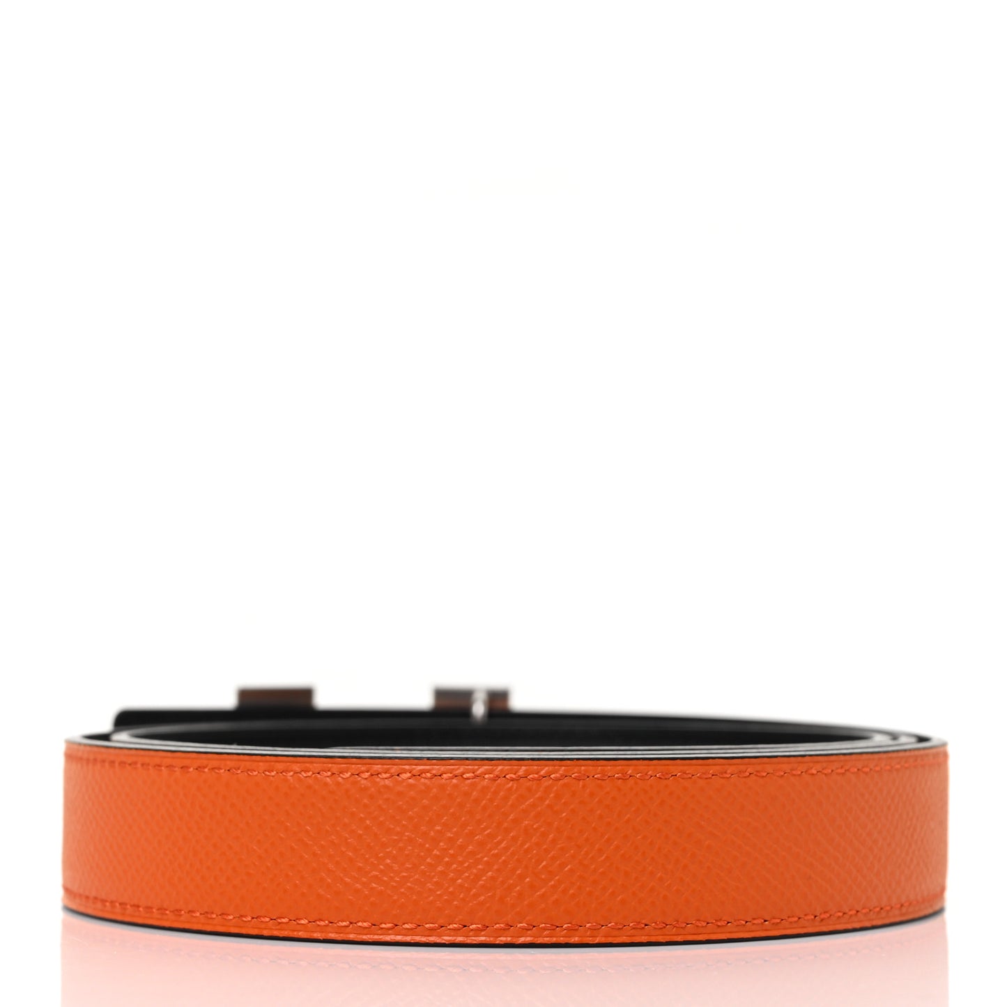 Swift Epsom 24mm Mini H Belt 90 Black Orange
