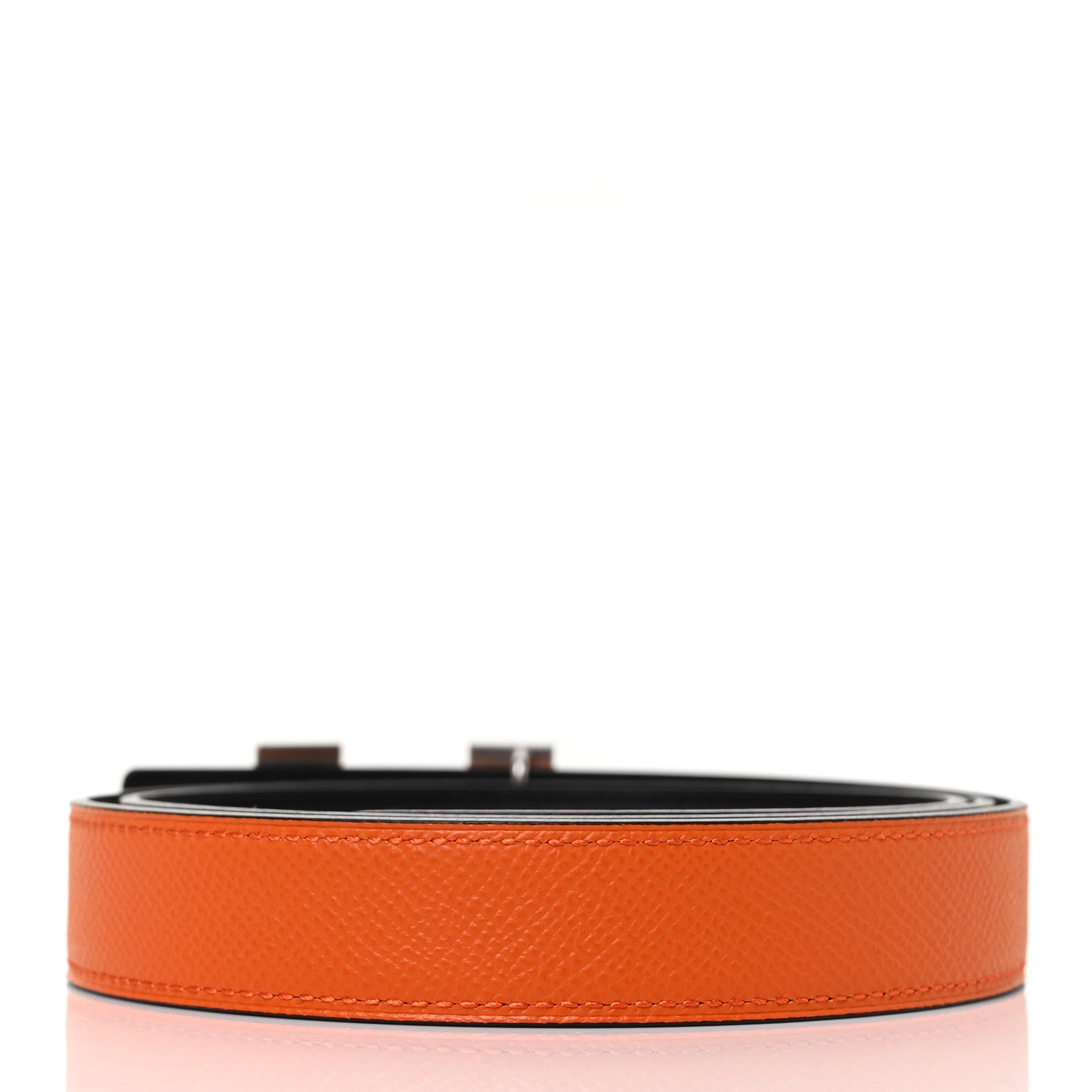 Hermes Swift Epsom 24mm Mini H Belt 90 Black Orange 2 of 5