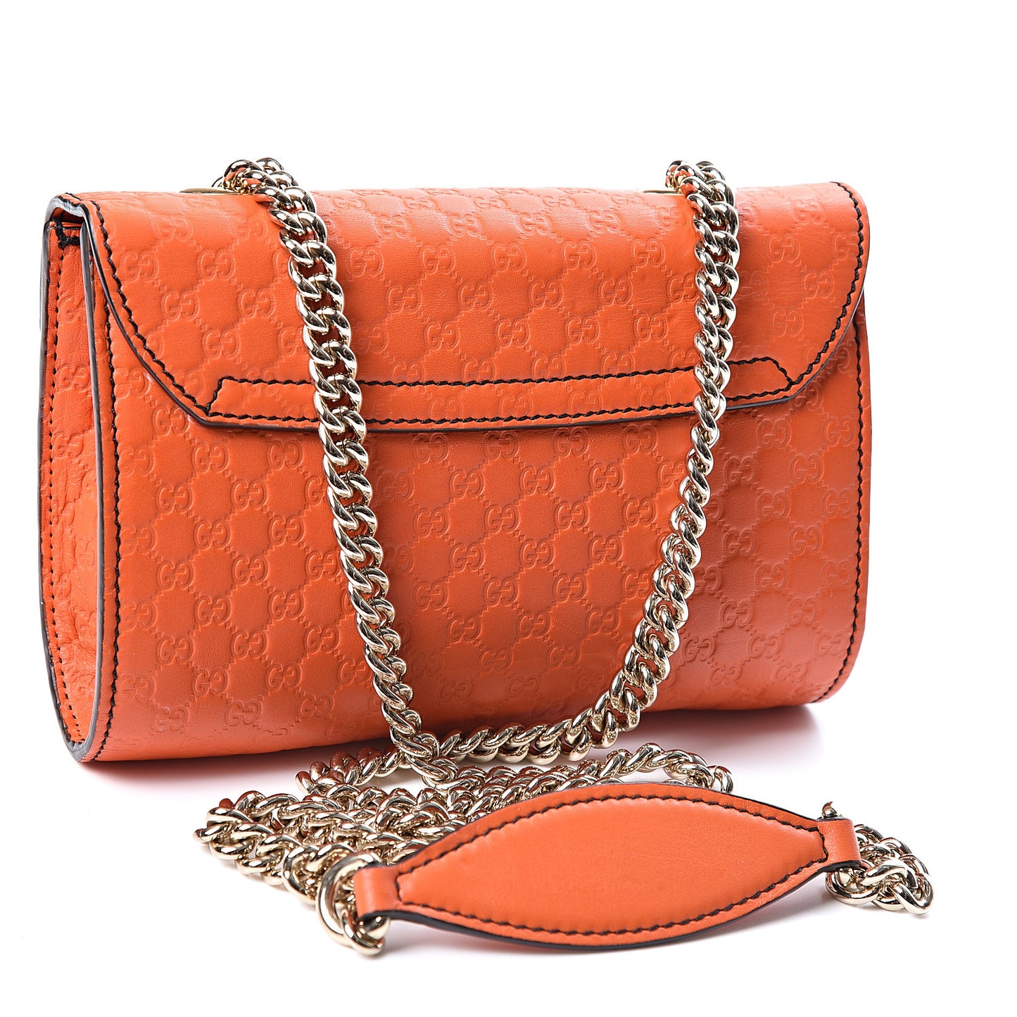 Soft Microguccissima Mini Emily Chain Shoulder Bag Sun Orange