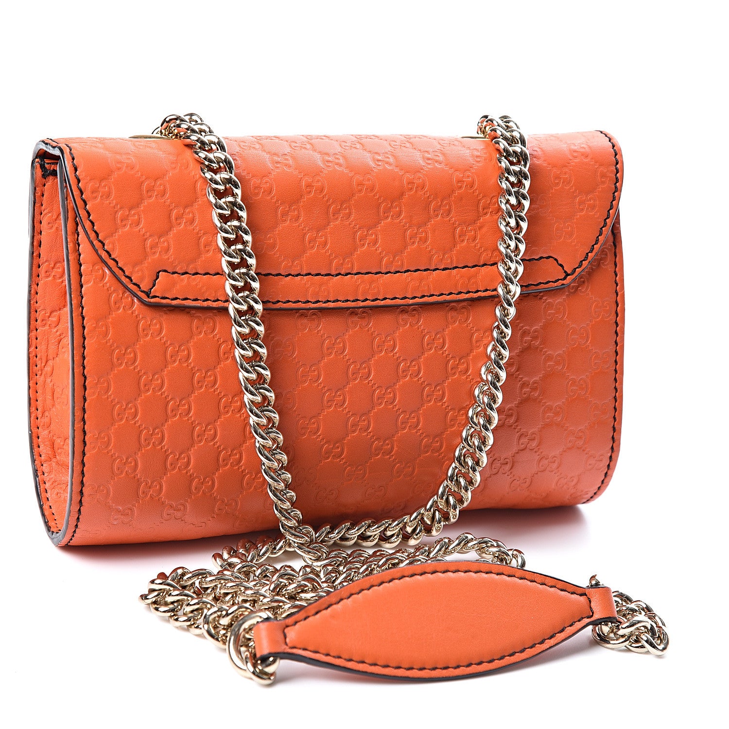 Gucci Soft Microguccissima Mini Emily Chain Shoulder Bag Sun Orange 2 of 10
