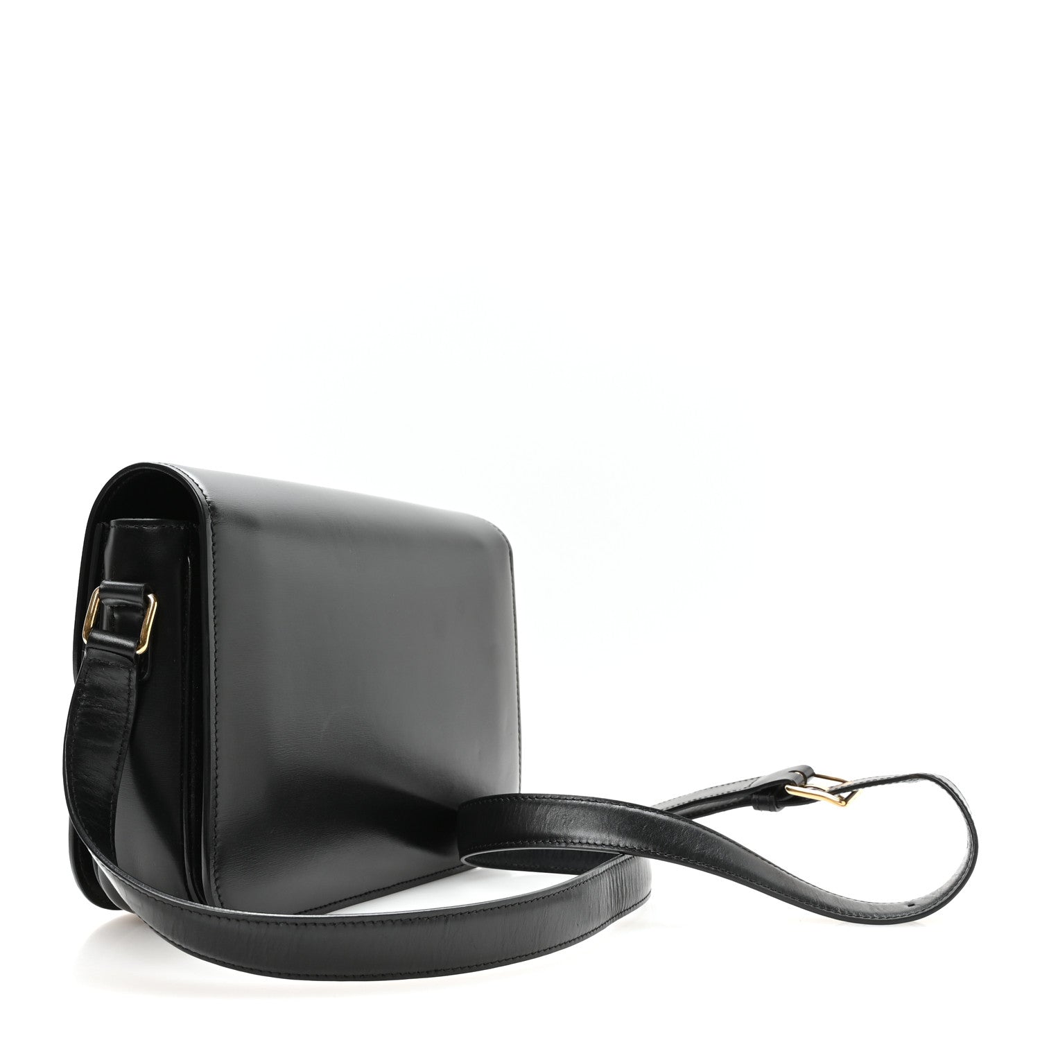 Celine Shiny Calfskin Medium Triomphe Black 2 of 10