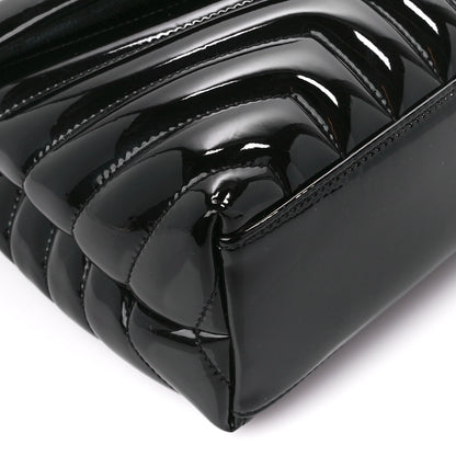 Saint Laurent Patent Y Quilted Monogram Small Loulou Chain Satchel Black 9 of 10