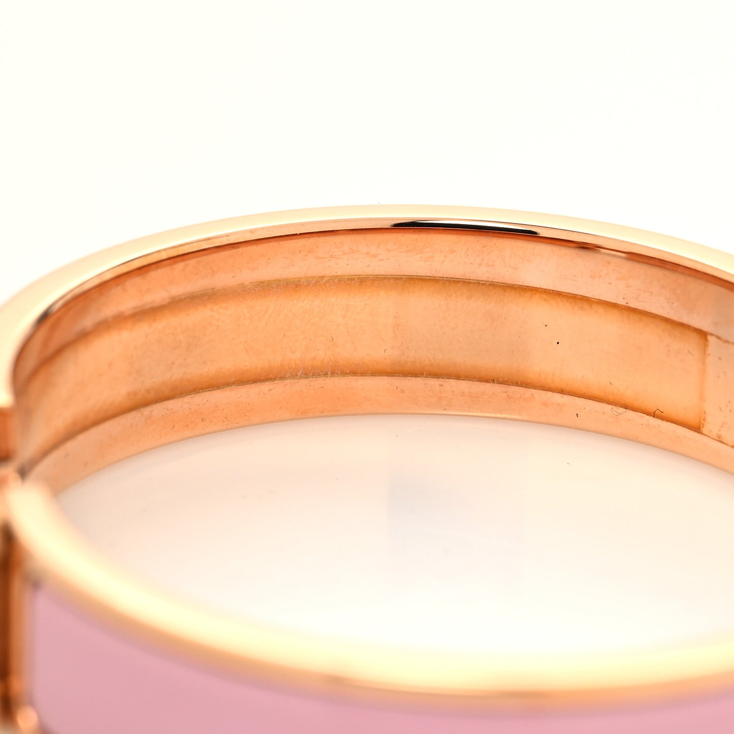 Enamel Narrow Clic Clac H Bracelet GM Bois De Rose