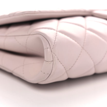 Chanel Lambskin Quilted Clutch with Chain Flap Light Pink 9 of 10