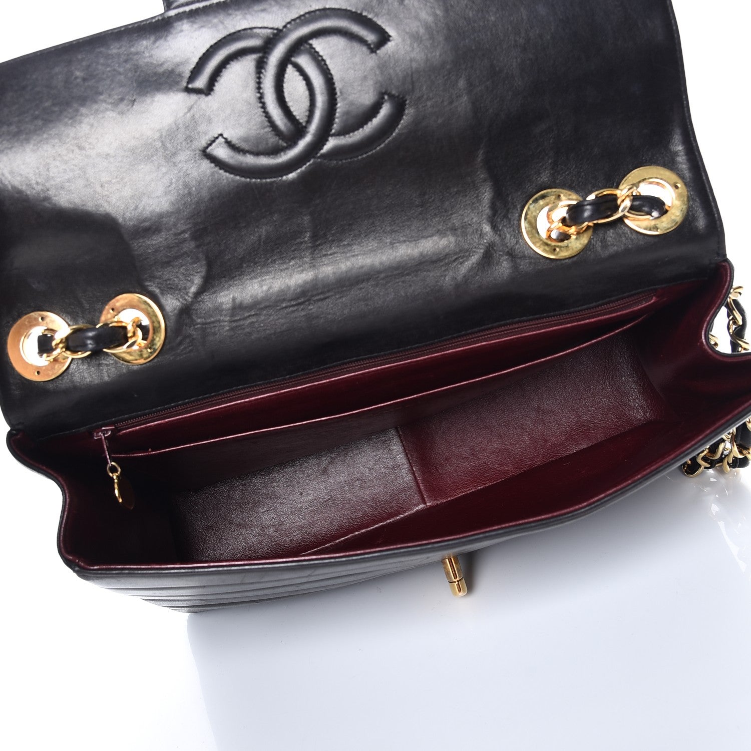 Chanel Lambskin Horizontal Quilt Jumbo Single Flap Black 5 of 14