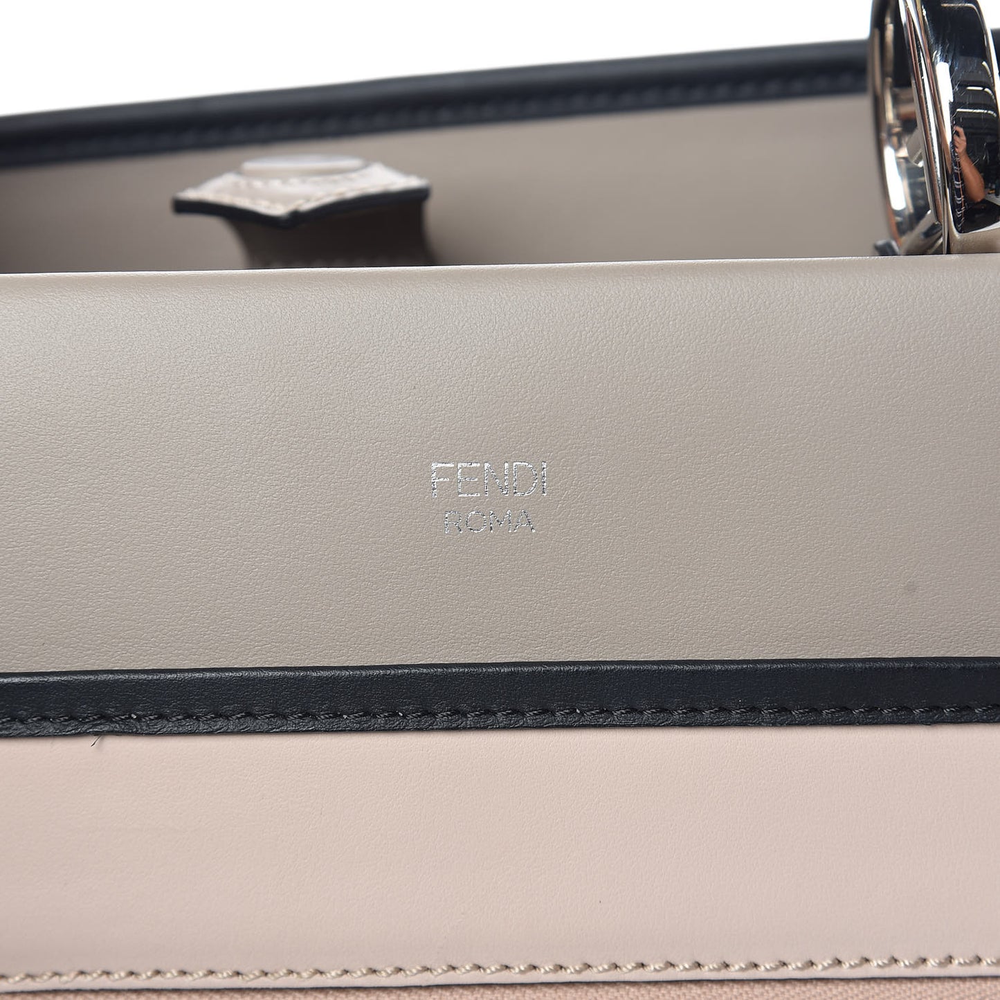 Vitello Century F is Fendi Small Runaway Satchel Tortora Soap Grigio Perla Burro Black