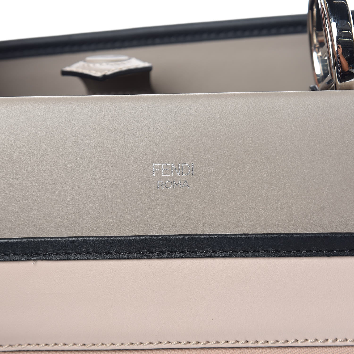 Fendi Vitello Century F is Fendi Small Runaway Satchel Tortora Soap Grigio Perla Burro Black 6 of 9