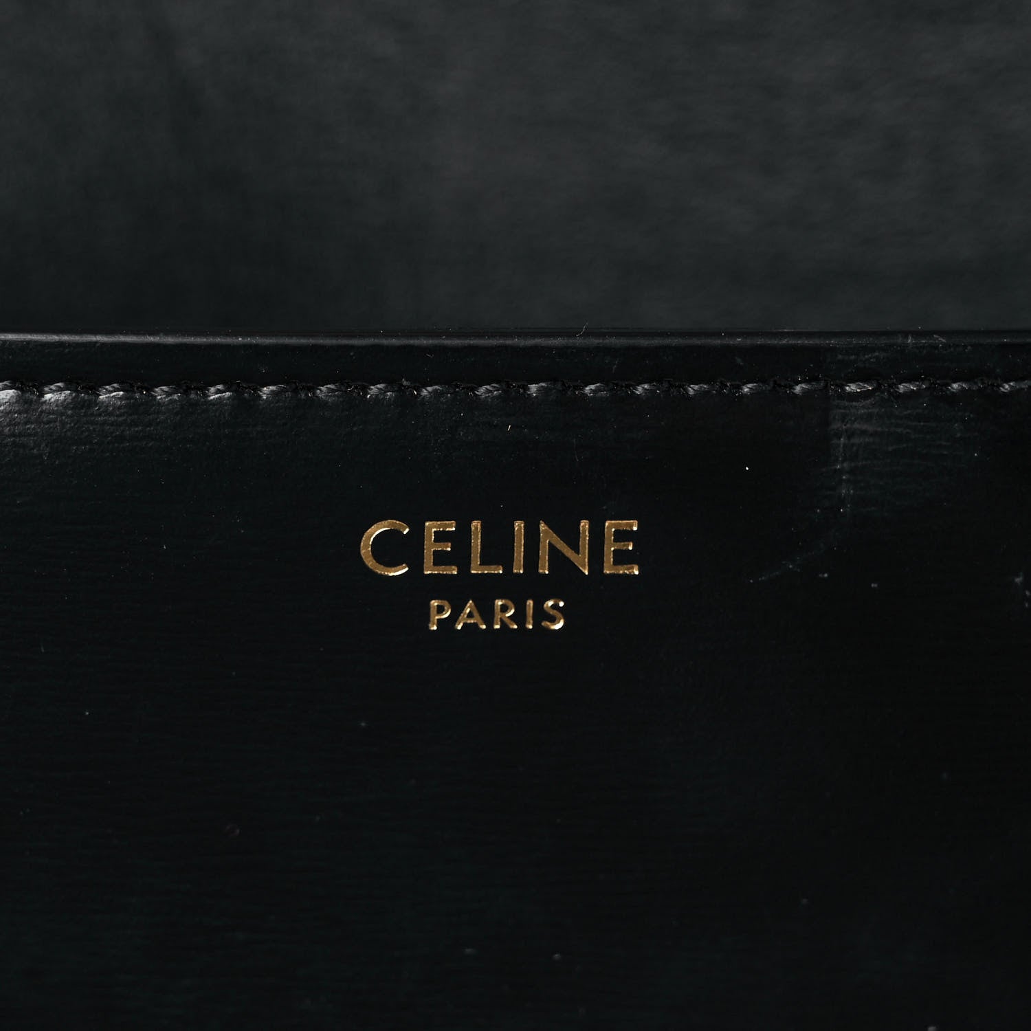 Celine Shiny Calfskin Triomphe Shoulder Bag Black 5 of 10