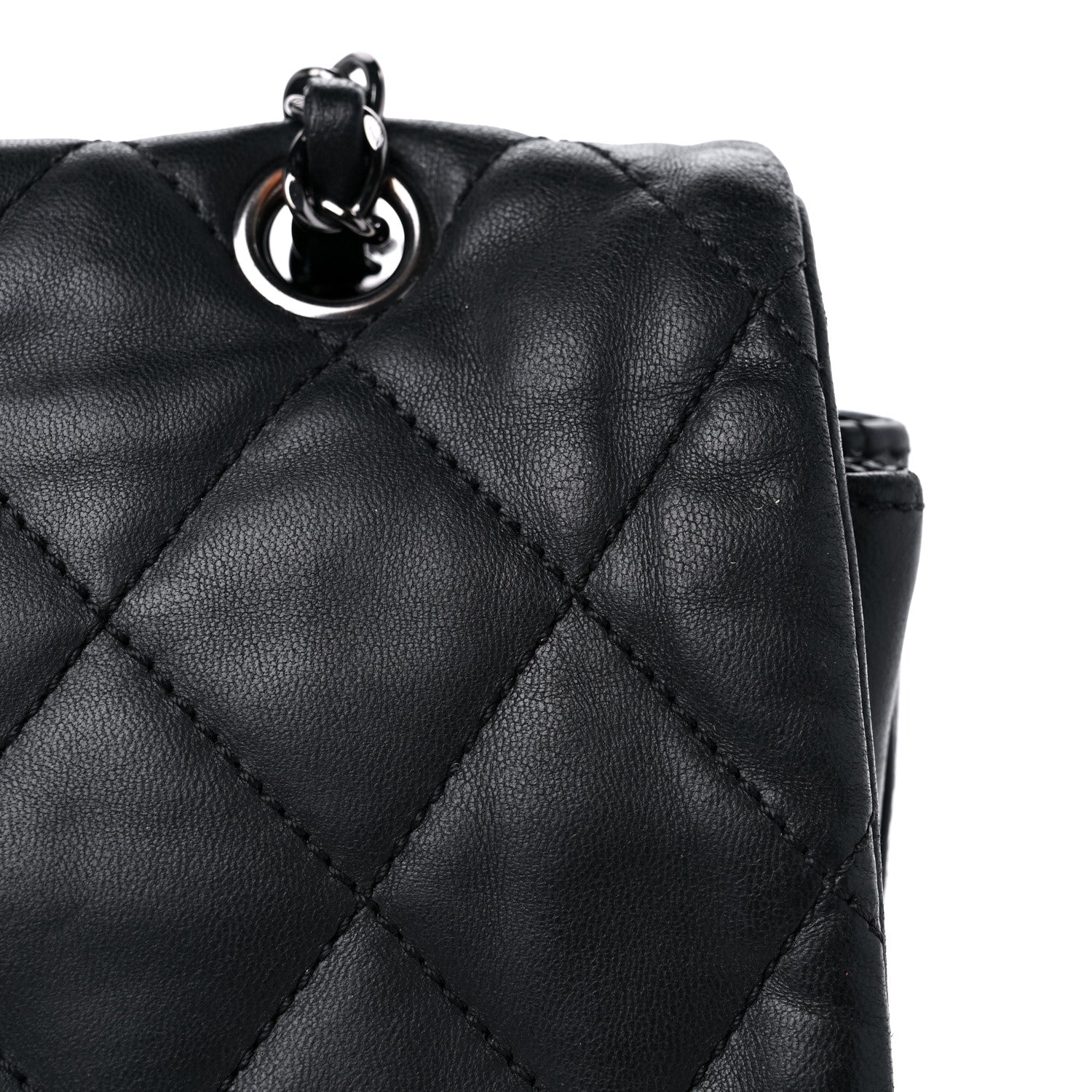 Chanel Lambskin Quilted Jumbo 3 Flap Black 20 of 21