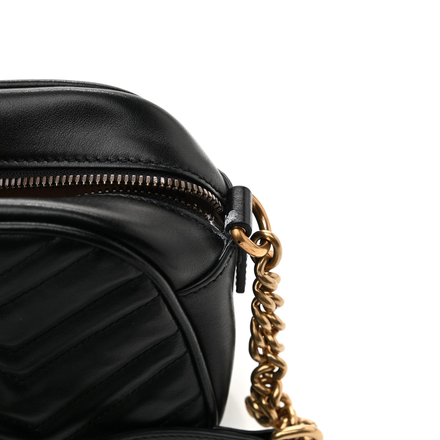 Gucci Calfskin Matelasse Small GG Marmont Chain Shoulder Bag Black 10 of 10