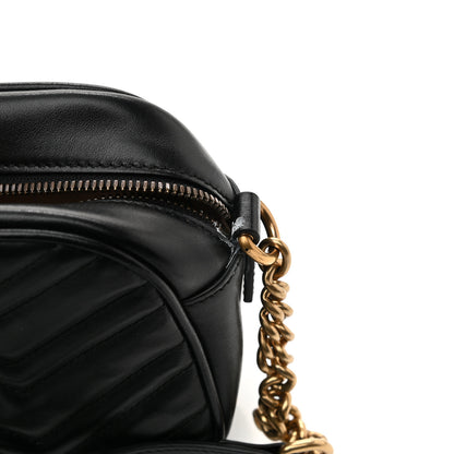 Gucci Calfskin Matelasse Small GG Marmont Chain Shoulder Bag Black 10 of 10