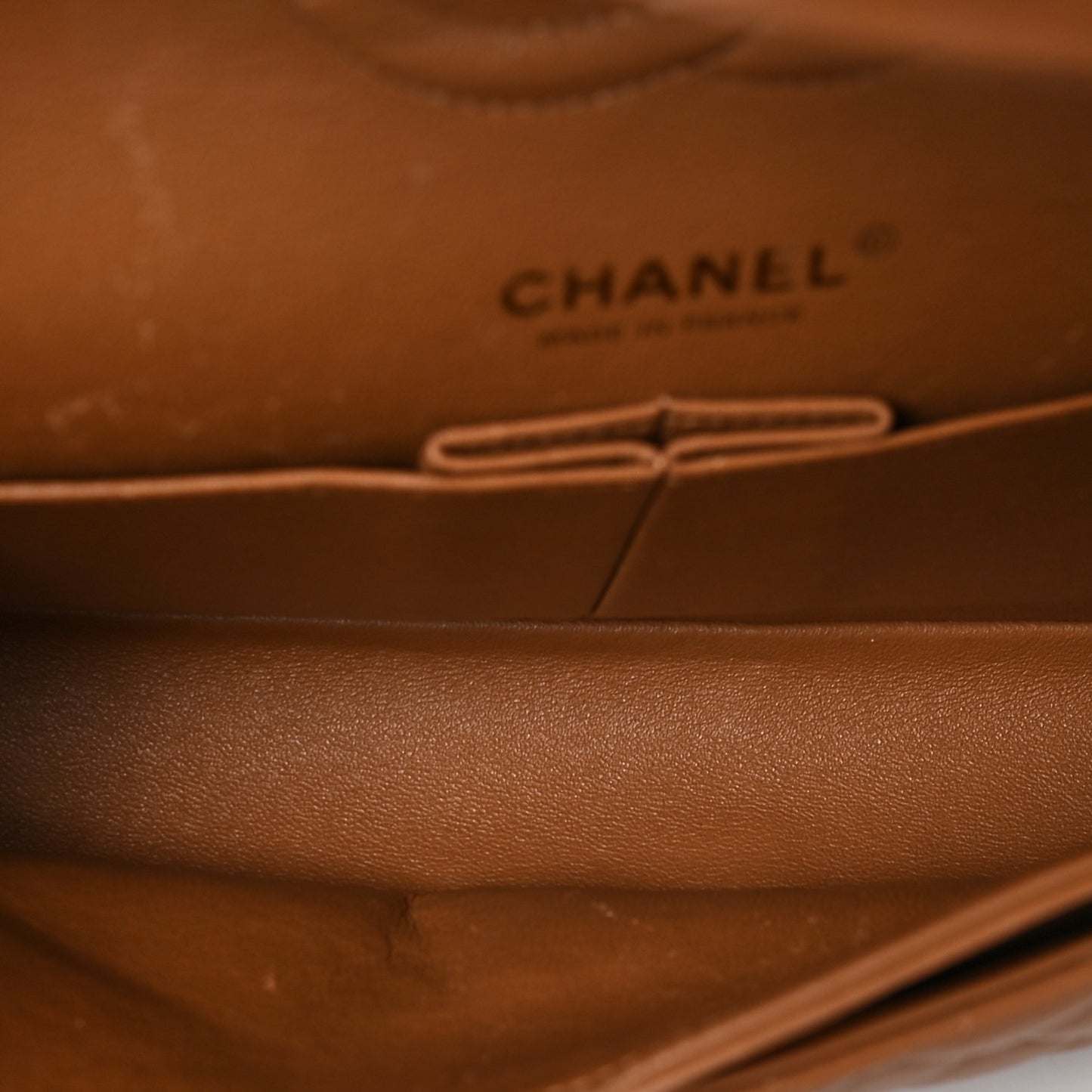 Lambskin Quilted Medium Double Flap Brown