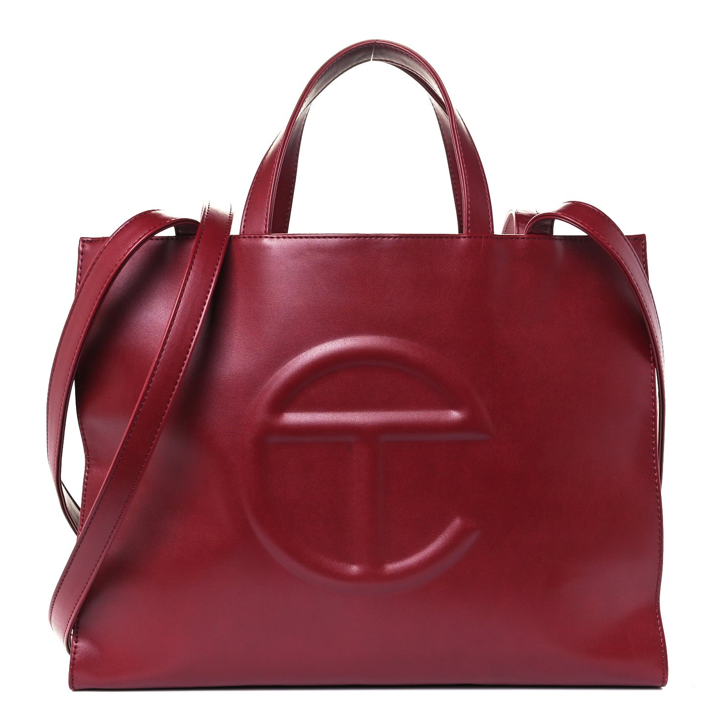 Vegan Leather Medium Shopping Bag Oxblood