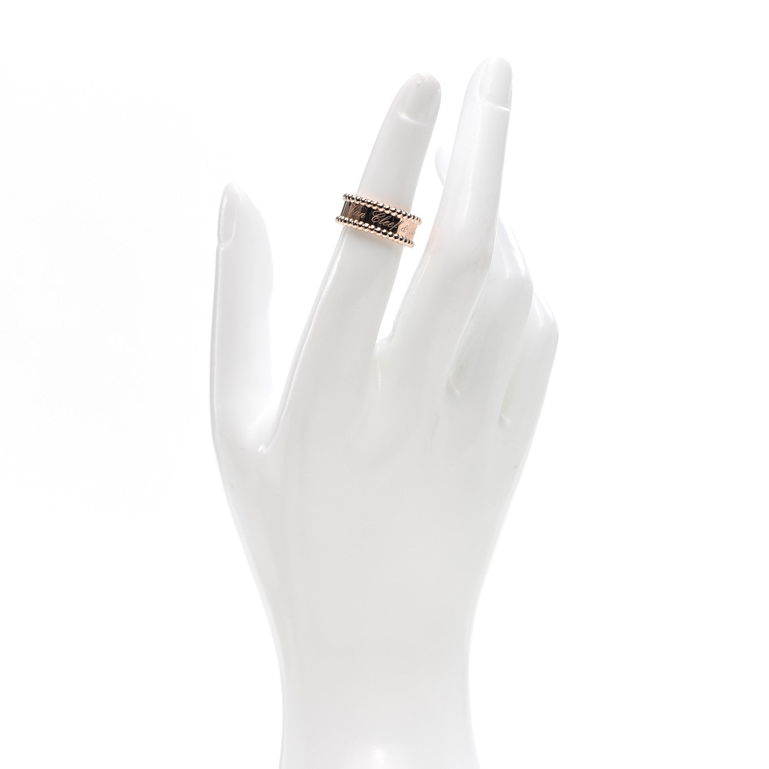 Van Cleef & Arpels 18K Rose Gold Perlee Signature Ring 49 4.75 2 of 6